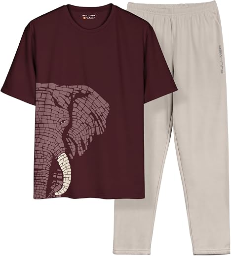 BULLMER Trendy Clothing Set with Oversized T-Shirt & Pants Co-ords for Men