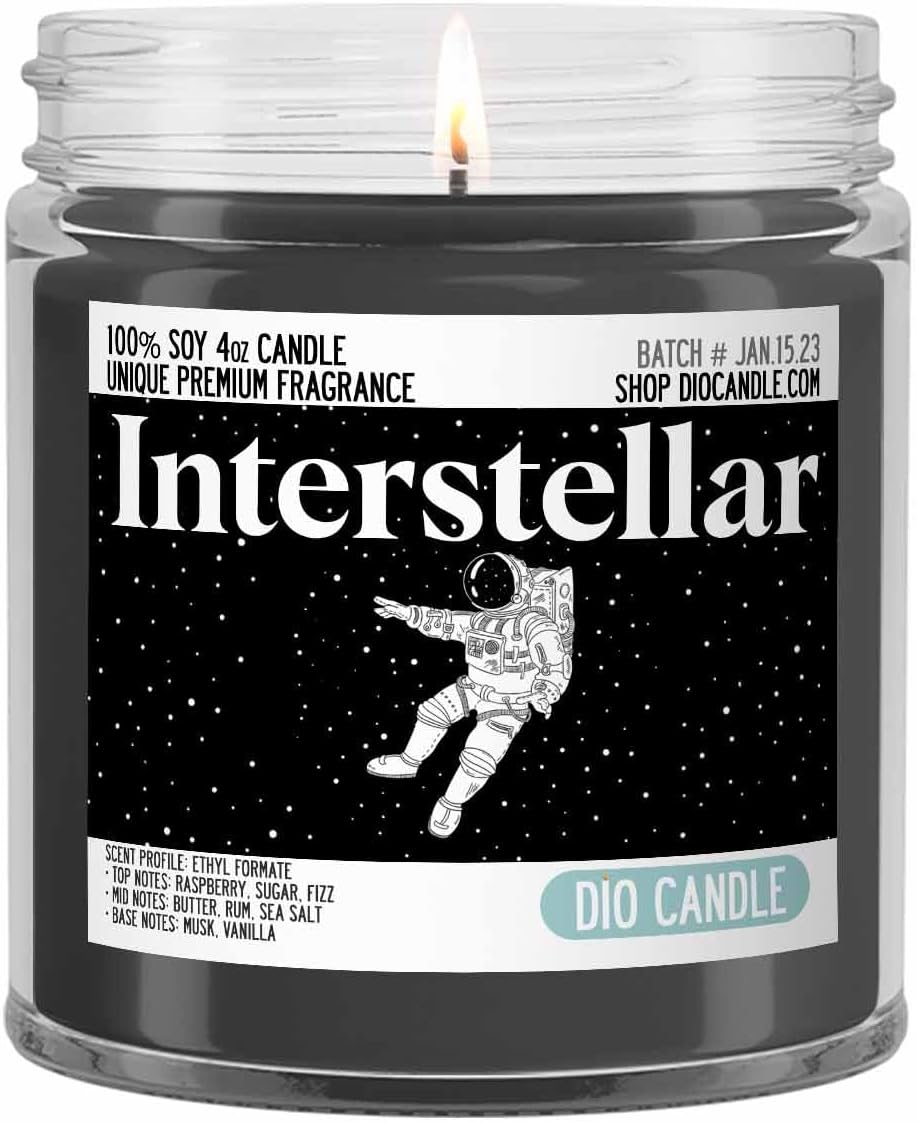 Interstellar Scented Candle - Smells Like Ethyl Formate - 100% Naturally Vegan Soy and Premium Fragrance | Great Gift | Handmade in Denver, Colorado (4oz Glass Jar)