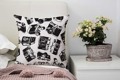 Miniatura 3 de Nphuriy Funda de almohada decorativa para cámara antigua, fundas de almohada de algodón y lino para interiores y exteriores, fundas de cojín Multi