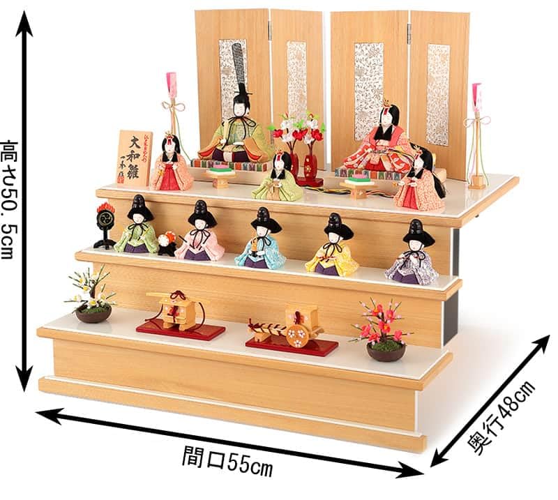 Amazon | 雛人形 コンパクト 一秀 ひな人形 木目込人形飾り 三段飾り