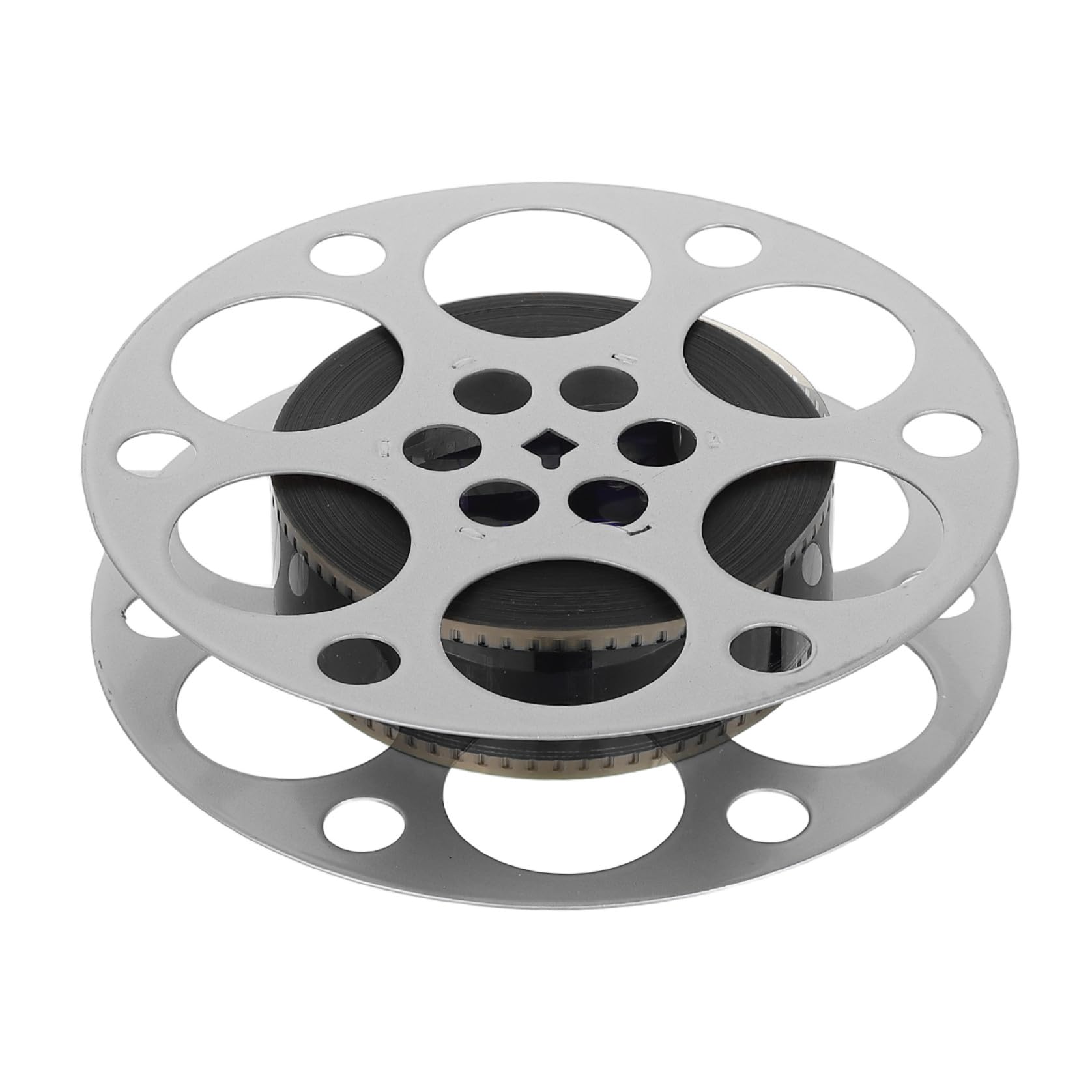 COHEALI Centrotavola Bobina Film Vintage in Ferro Argento 18 Cm | Tema Cinema per Feste, Portatile e Leggero, Texture Raffinata, per Designer e Collezionisti