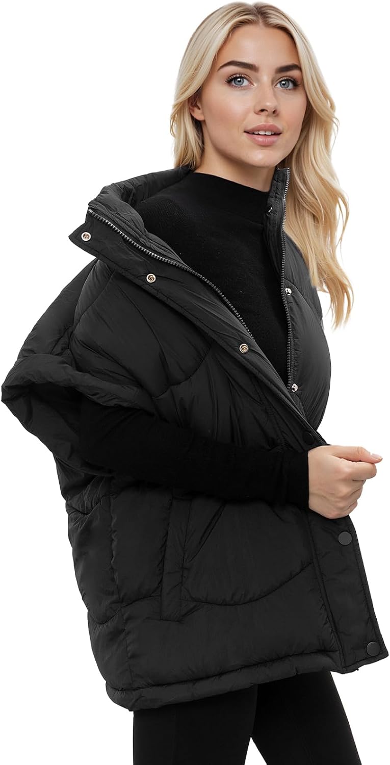 Women's Oversized Puffer Vest Zip Up Winter Casual Warm Lightweight Sleeveless Padded Jackets - Image 4