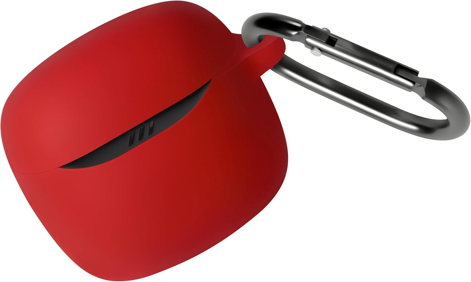 Geiomoo Silicone Case for JBL Tune Flex 2, Soft Flexible Scratch Resistant Protective Cover with Carabiner (Red)