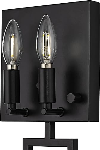 Miniatura 4 de Possini Euro Design Pórtico - Lámpara de pared moderna con cable LED regulable de metal negro, pantalla rectangular blanca para dormitorio, mesita