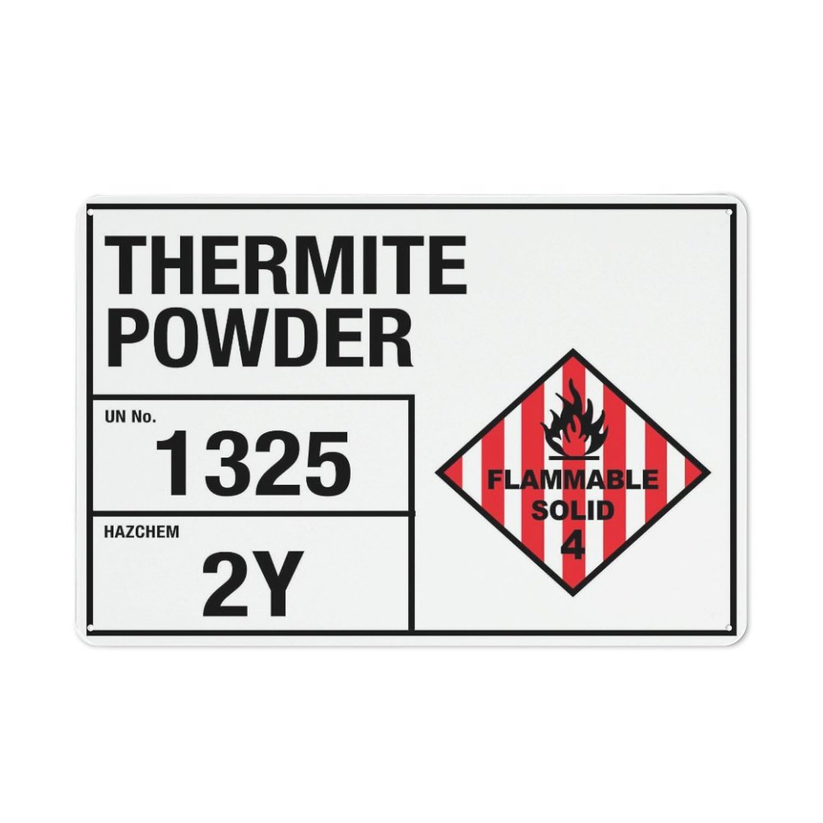 Xewazd A1976 Metal Sign Thermite Powder 1325 2Y Vintage 8"X12" Metal Tin Sign - Wall Art For Home Farmhouse, Bar, Cafe, Yard (Indoor/Outdoor Gift)