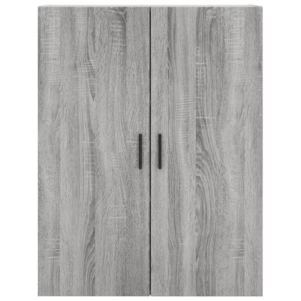 Wysoki kredens Sonoma szara sklejka wysoki kredens z metalowymi drzwiami i nogami do organizacji domu 69,5 x 34 x 180 cm