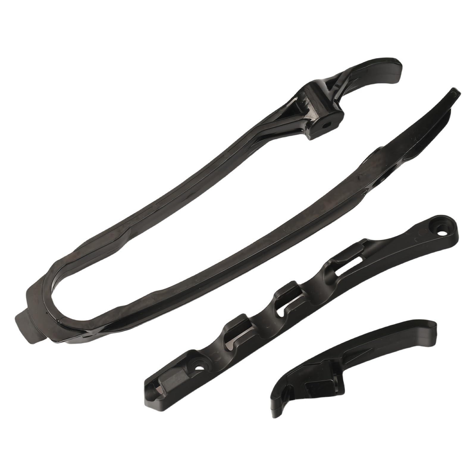 Kauwyehd Black Flat Fork Kit Chain Puller Tensioner Adjuster Fit For Swingarm Chain Slider Kit Guard Guide Brake Hose Clamp(Black Flat Fork Kit)