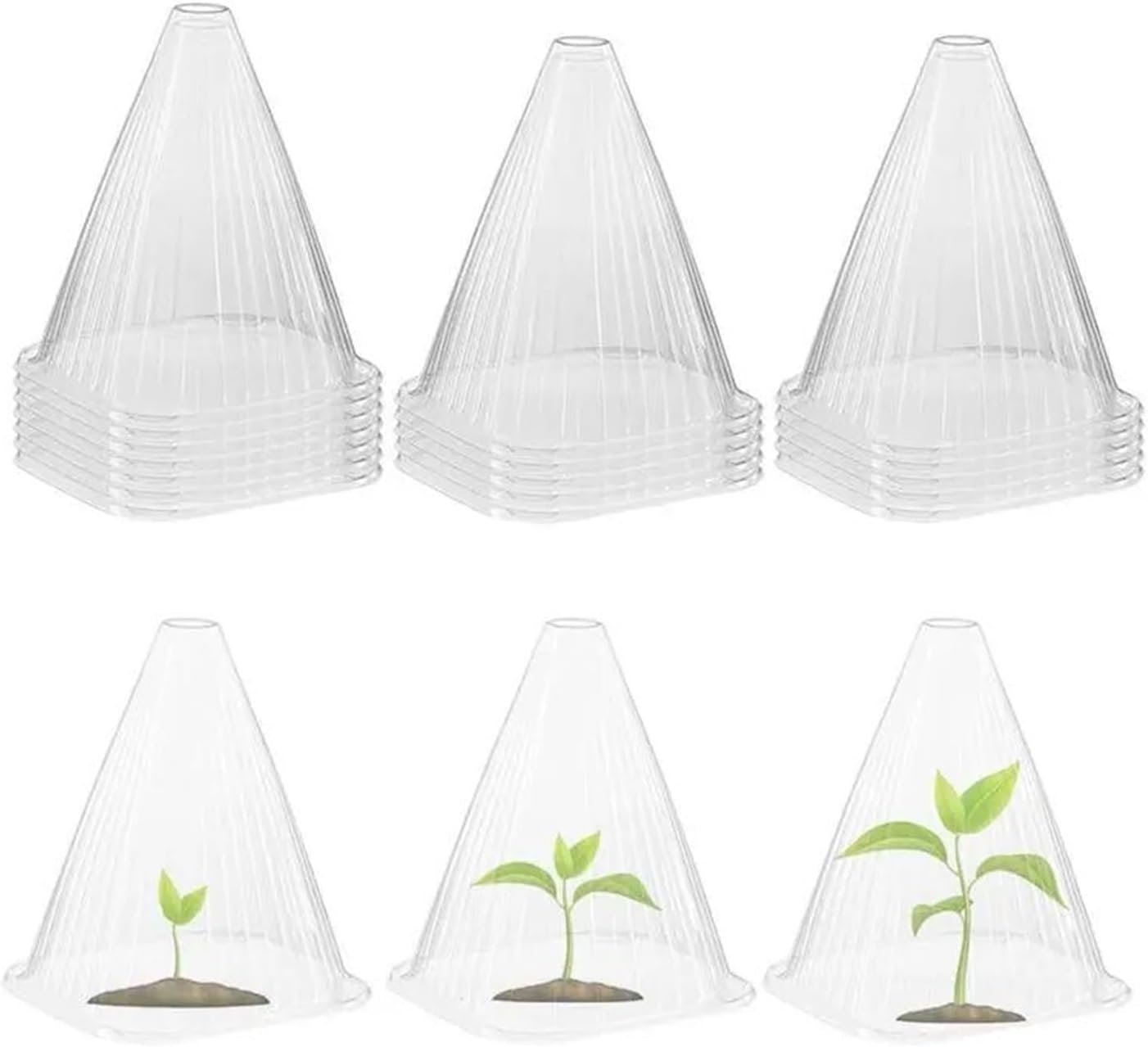 20Pcs Garden Plant Protectors Reusable Animal Proof Plant Plant Bell Cover Greenhouse Plant Cover Seedling Protector for, 19x21cm, White