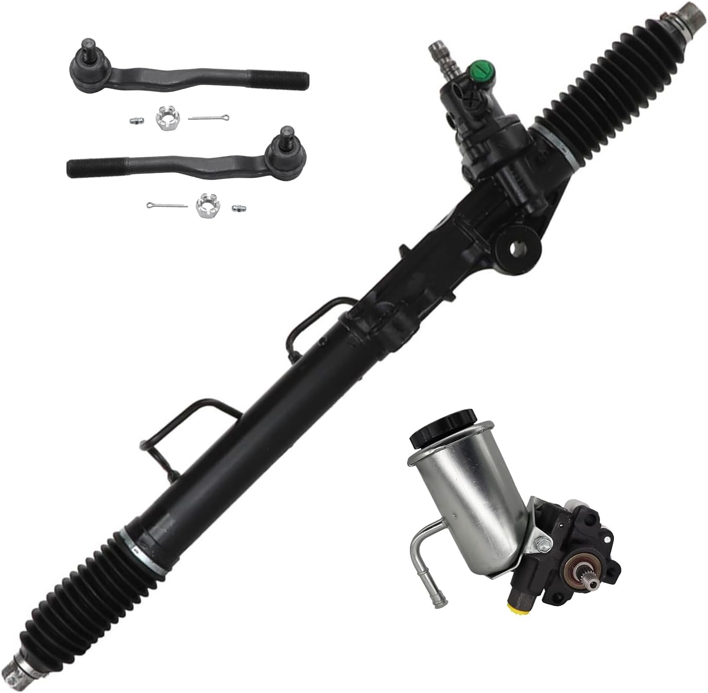 Detroit Axle - 3.4L Rack and Pinion Kit for 1996-2002 Toyota 4Runner 1997 1998 1999 2000 2001 Rack and Pinion Assembly Power Steering Pump with Reservoir Front Outer Tie Rods Replacement