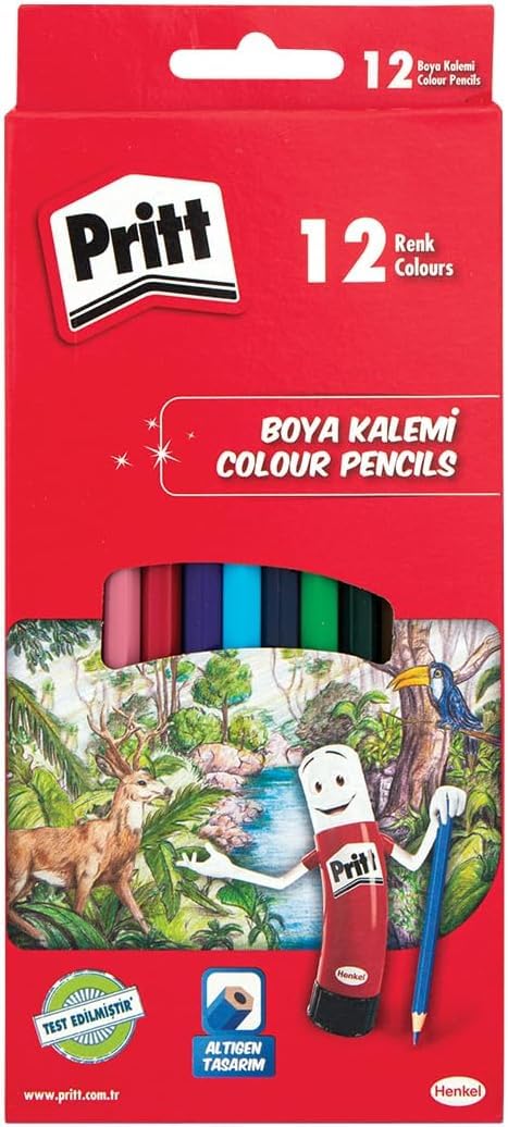 Pritt 12'li Uzun Kuru Boya Kalemi, 12 Renk
