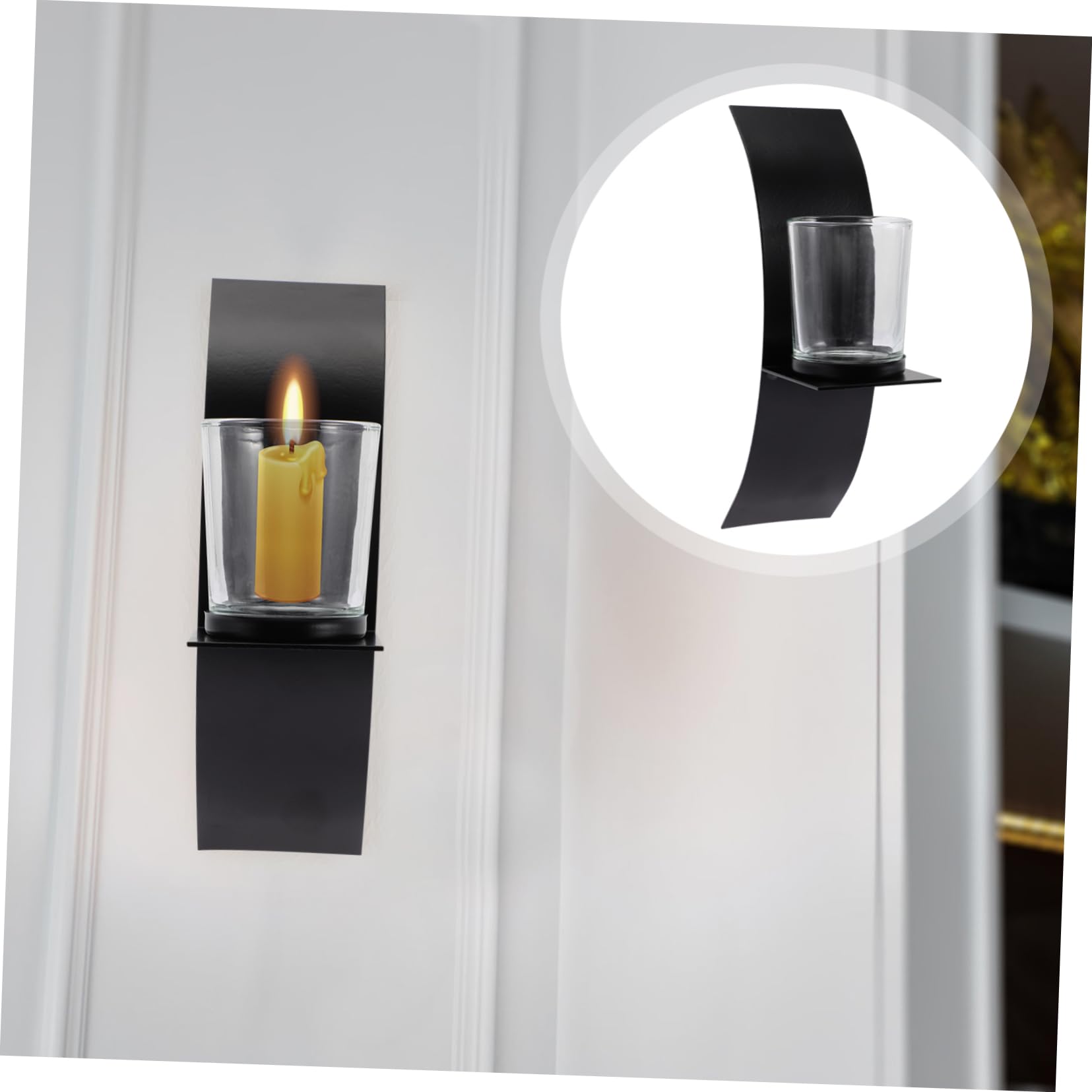 Portacandele Da Parete in Ferro Battuto, Portacandele Decorativo Da Parete Elegante Per Soggiorno e Camera Da Letto, Applique Per Candele Decorativa Per Interni, Arredamento Murale Classico