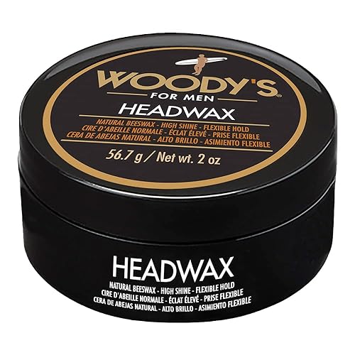 Woody's Pomada de peinado para la cabeza para hombres, sujeción flexible, alto brillo, con cera de abeja natural, no rígida, antiadherente,