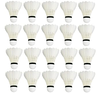 PR Professional Feather Shuttle Cocks (White) - Pack of 20