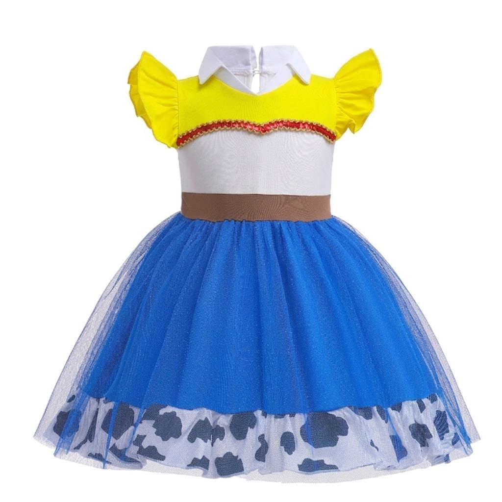 Lito Angels Baby Girls Cowgirl Tulle Dress, Blue, 6-12 Months