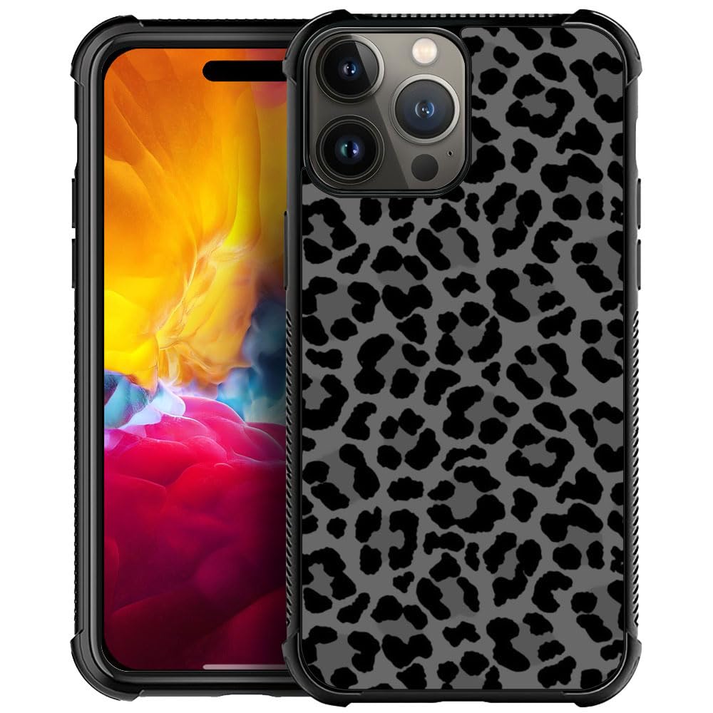 Coque iPhone 15 Pro Max silicone souple graphique léopard noir TPU - 8