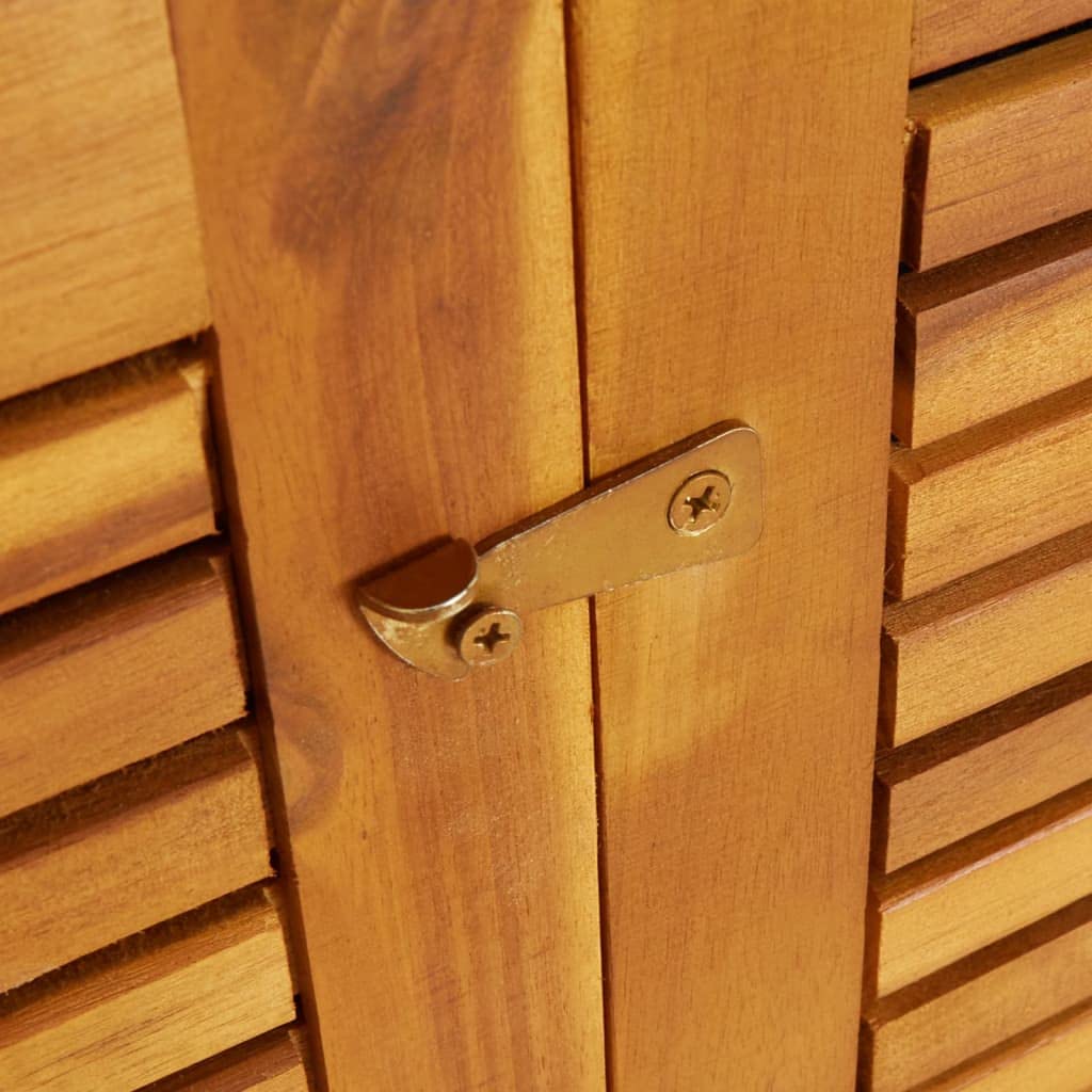 Gartenbox aus Massivholz Akazie 280x87x104 cm mit wasserfesten Innenbeuteln und Türen für Stauraum Aufbewahrungslösung dekorative Ergänzung Wohnraum robust langlebig