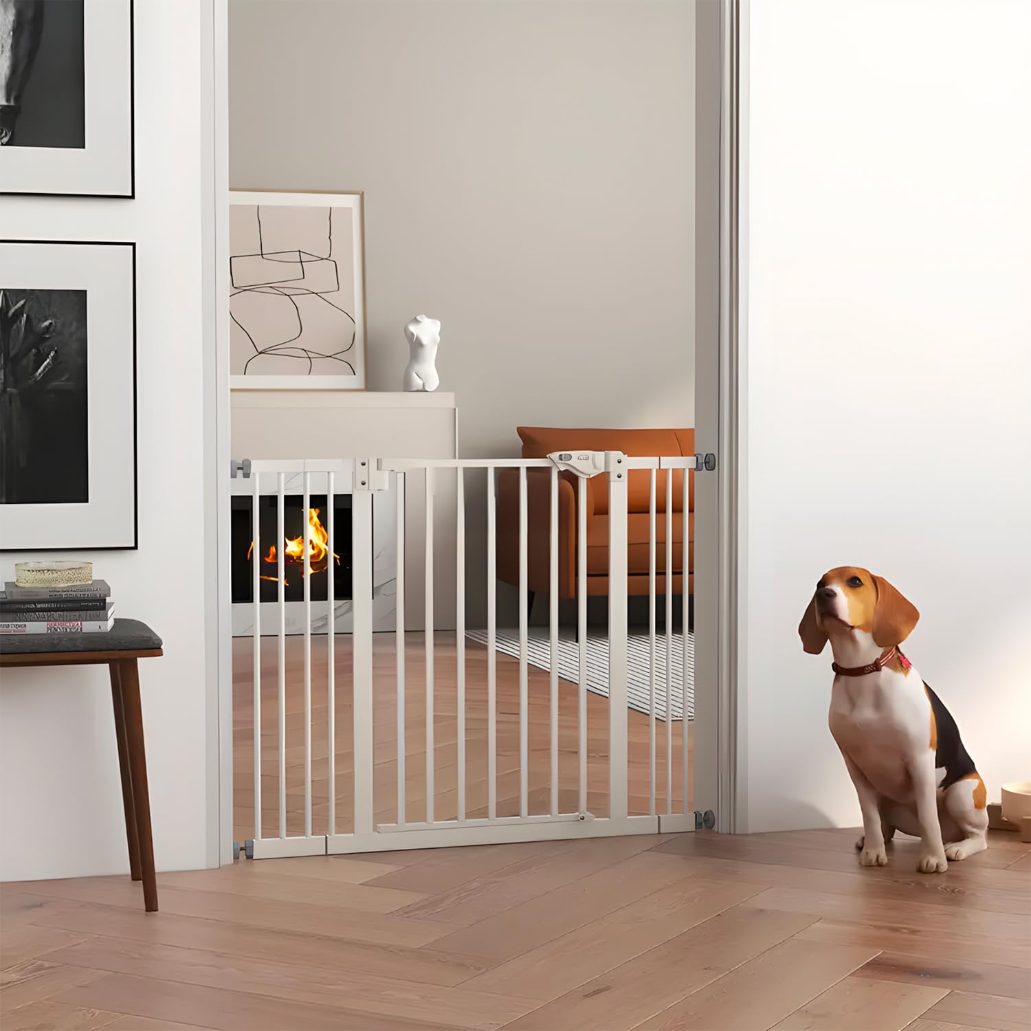 Avilia Cancelletto in Metallo Bianco per una sicurezza garantita : Regolabile da 78-80cm per Bambini e Cani, Installazione Semplice per Interni ed Esterni - Massima Protezione