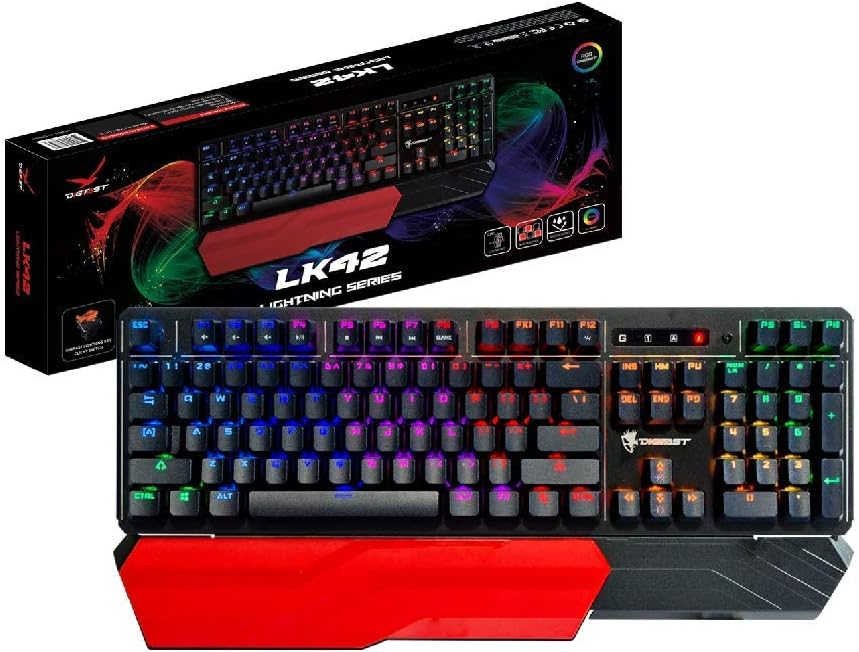 Optical Switch Mechanical RGB Gaming Keyboard LK42 Ultra Speedy Keyboard Switches | Full Size | RGB LED Backlit Keyboard | Detachable Wrist-Rest Design