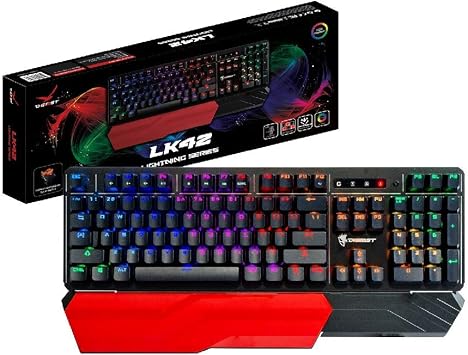 Optical Switch Mechanical RGB Gaming Keyboard LK42 Ultra Speedy Keyboard Switches | Full Size | RGB LED Backlit Keyboard | Detachable Wrist-Rest Design
