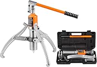 VEVOR 15 Ton Hydraulic Gear Puller - 2/3 Jaw Wheel Bearing Puller, Horizontal/Vertical, 12" Reach, Heavy Duty Steel w/ Case