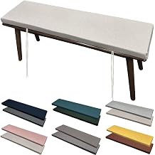 Indoor and Outdoor Bench Cushion Waterproof 48 x 14 Inch Fade-Resistant Non-Slip Patio Furniture Cushions with Ties for Porch Swing, Loveseat, or Indoor Bench Replacement Seat Pad, Beige