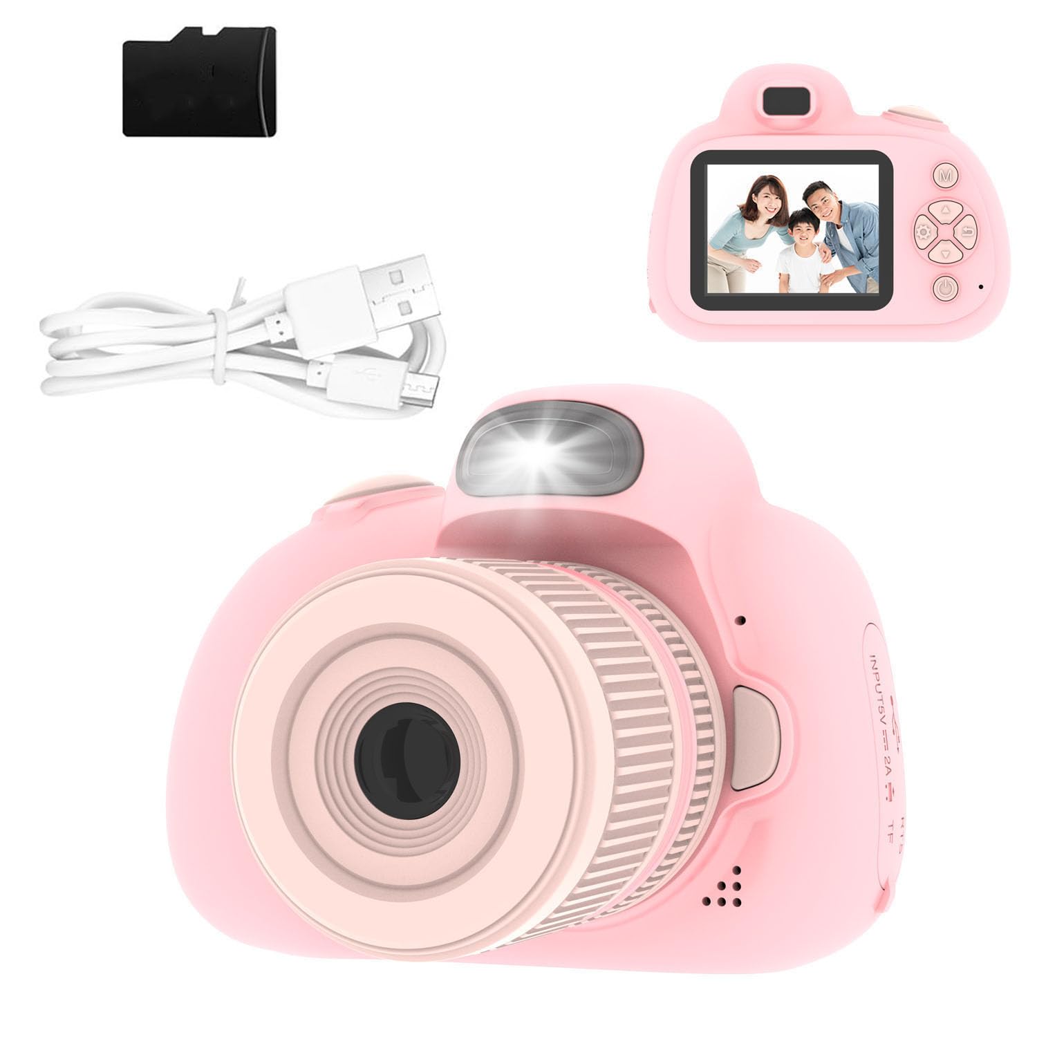 Kids Camera,32.0 Mega Pixels Kids Digital Camera with Rotating Zoom Lens,2.4" IPS Screen, Video Camcorder with Flash, 32GB SD,Digital Camera for Kids