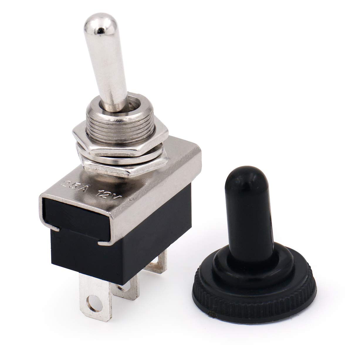 Baomain Car Toggle Switch SPDT ON-ON 3 Pin 2 Position 12V/25A with Waterproof Cover for Auto Car