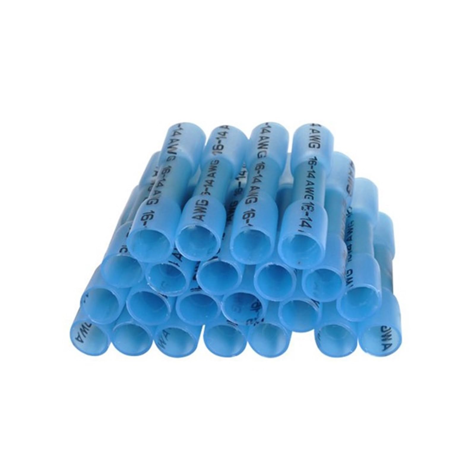 Conector a tope termorretráctil azul de 100 piezas para cable eléctrico automotriz AWG 22-10