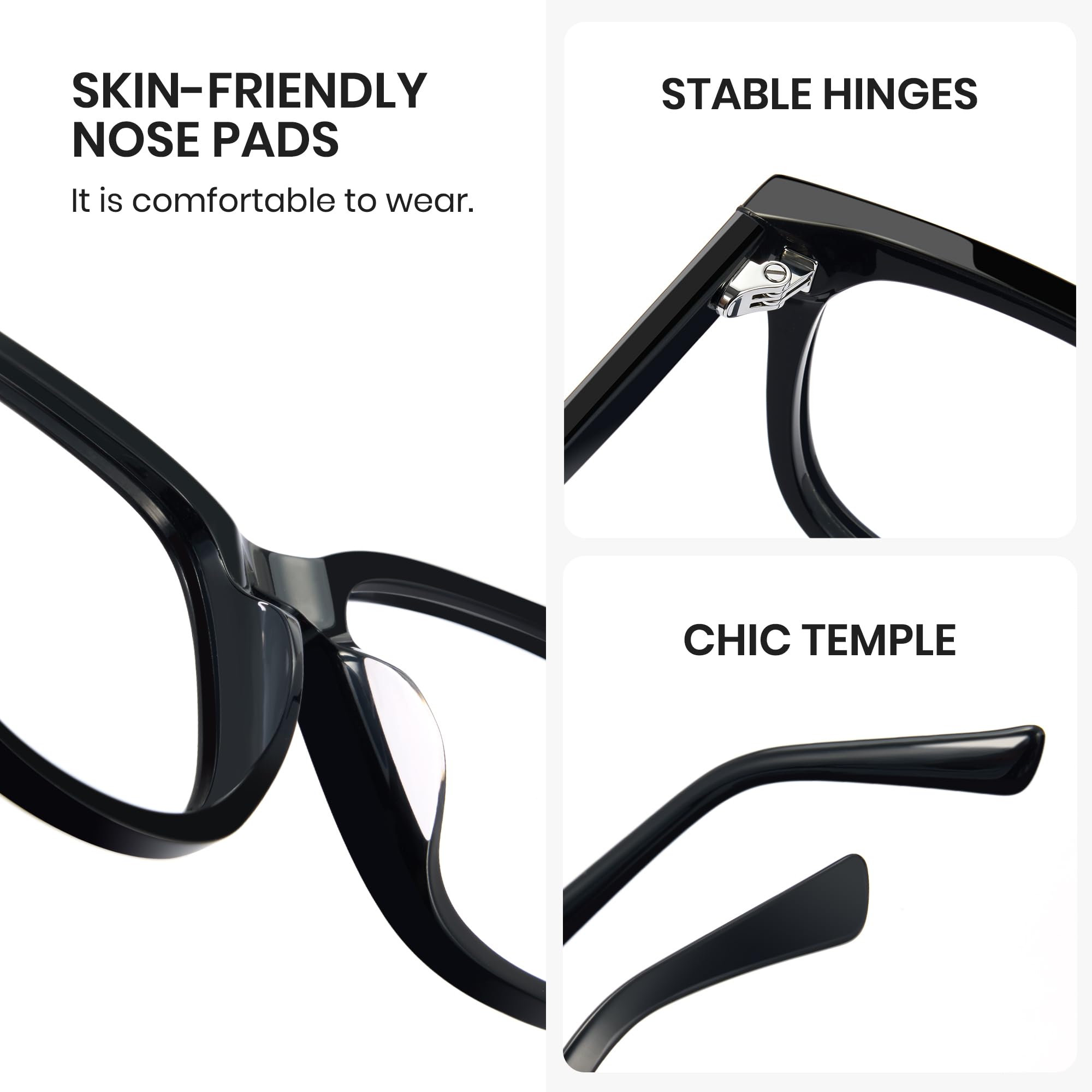 Cyxus Acetato Gafas de Luz Azul Hombre Mujere Montura Cuadrado A8082T01 | Reduce La Fatiga Visual,Protección UV,Estilo Retro, Ideal para el Trabajo de Oficina y La Vida Cotidiana