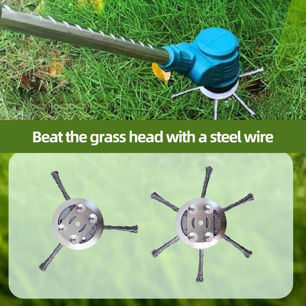 Universal Steel Wire Trimmer Head, 2025 New String Trimmer Replacement Head, 6 Inch Steel Wire Grass Trimmer Head for Electric Cordless String Trimmers, Weed Wrecker (6 Blade) - Image 3