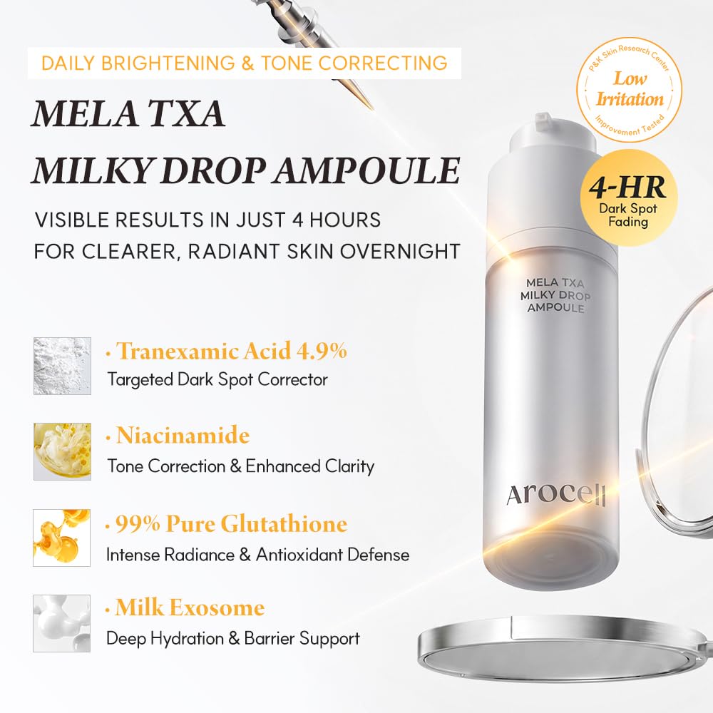 AROCELL Milky Drop Ampoule 30ml with Milk Exosome, TXA, Hyaluronic Acid & Ceramides
