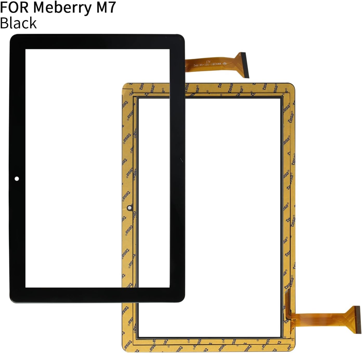 Comparison of the new Meberry M7 touch screen digitizer with the old screen, showing the included tools.