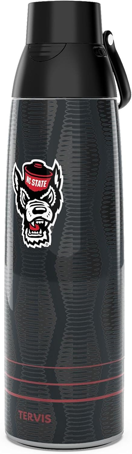 Tervis Venture Water Bottle NC State Wolfpack - Full Speed Triple Insulated Tumbler Travel Cup Keeps Drinks Cold & Hot, 36oz, Stainless Steel