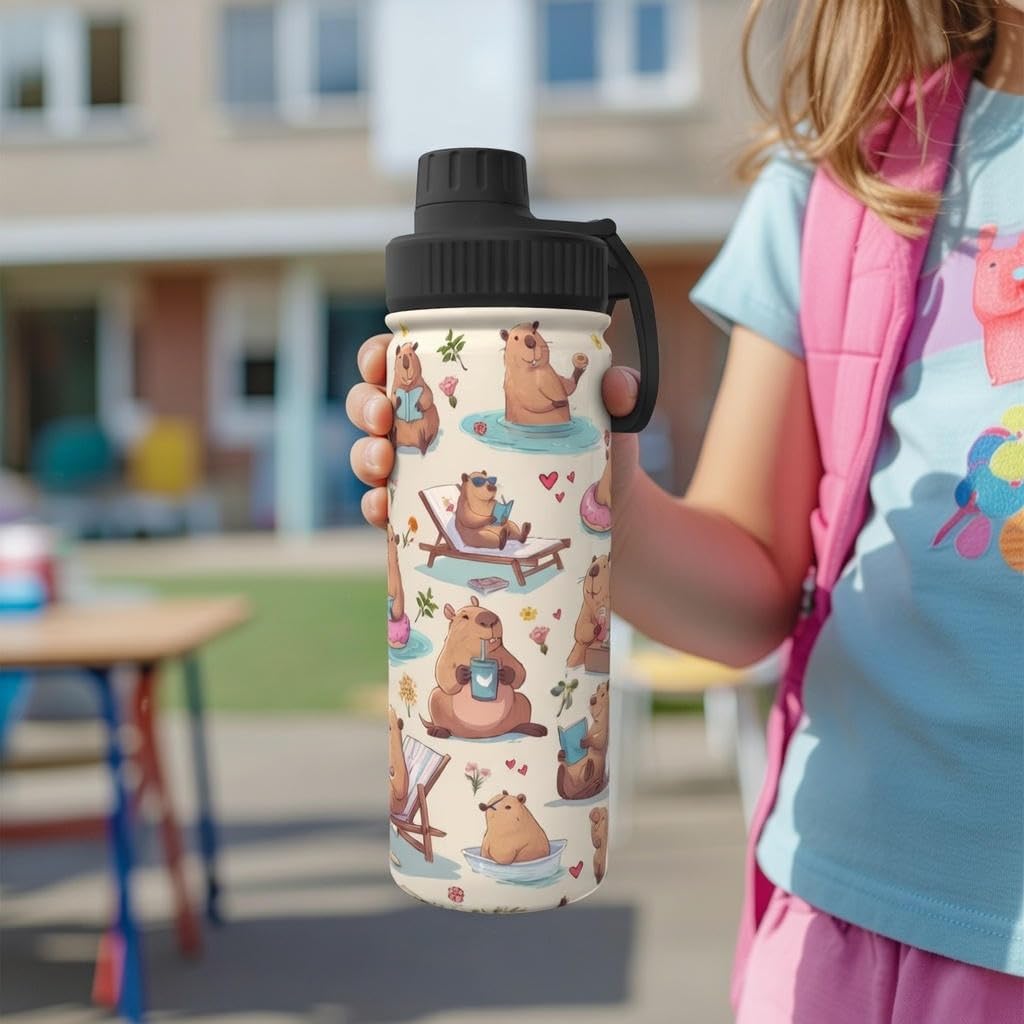 Capybara Gifts Capibara Tumbler Water Bottle Cups for Boys and Girls 18 Oz - Image 8