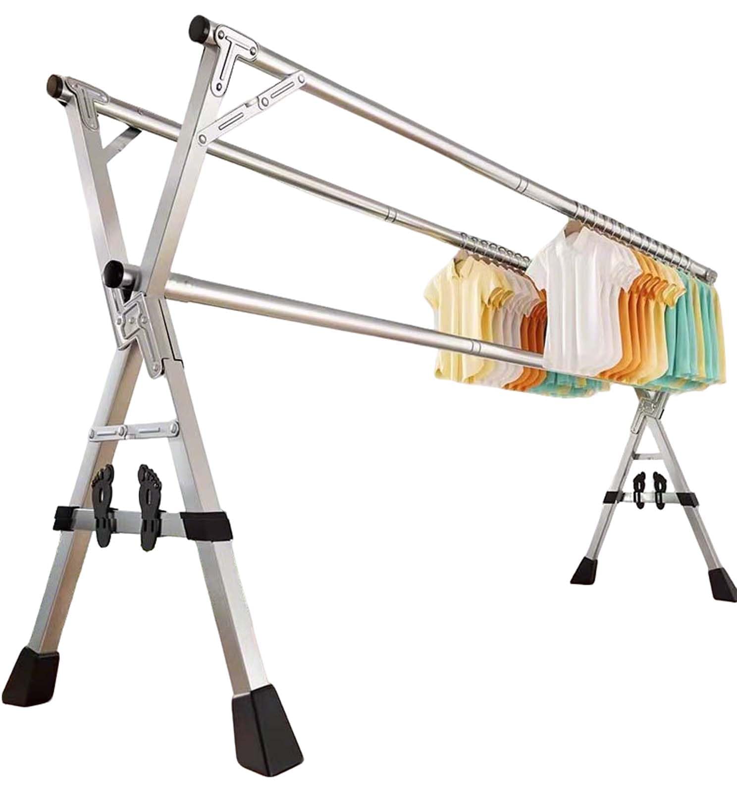 Este tendedero Plegable de Alta Resistencia, Plegable, Soporte para Colgar Ropa Ajustable, Organizador de Ropa Que Ahorra Espacio, con 20 Ganchos Resistentes al Viento, para sábanas y Mantas