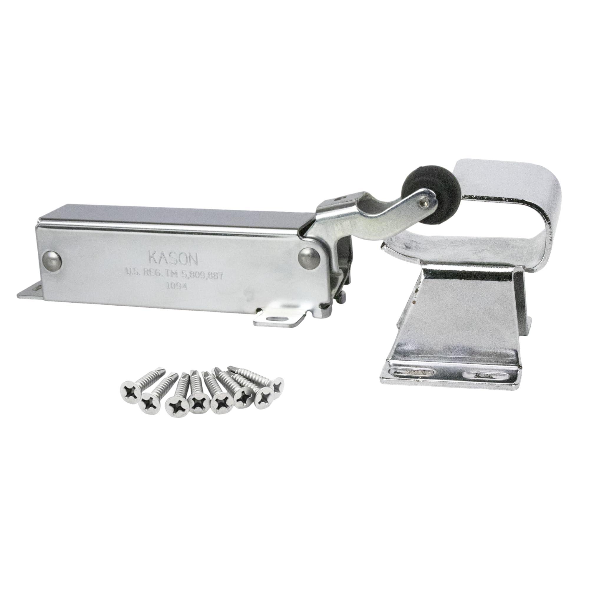Kason 1094 Hydraulic Door Closer, Exposed Mounting with 1094-X27 Adjustable Wide Hook (7/8" to 1-5/8" Offset) for Walk-in Coolers/Freezers
