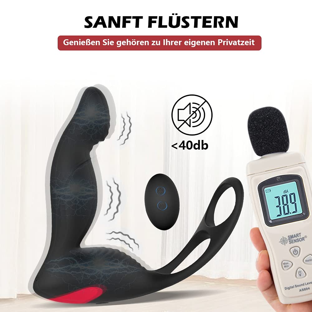 Vibratore a distanza con anello Fur Manner, silenzioso, con telecomando per pene, plug anale per prostata, anello per pene vibrante, plug