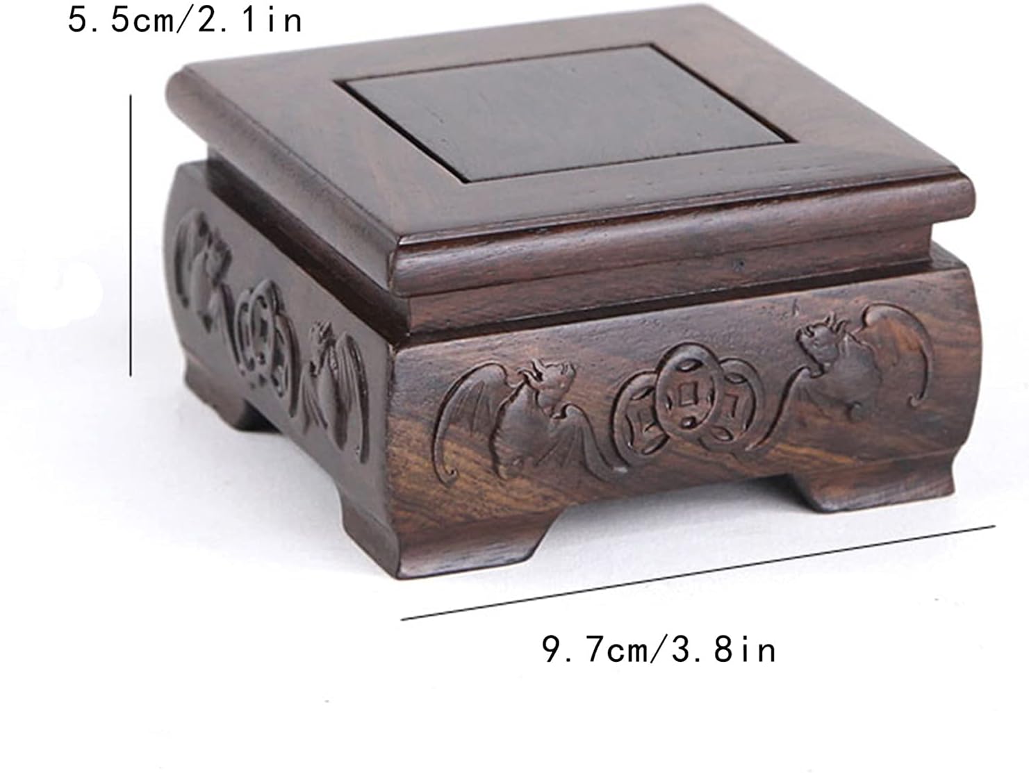 Bonsai Pedestal,Vase Base,Vase Bonsai Base,Vase Base,Oriental Luxury Square Wood Vase Display Stands Pedestal Base 2.1 In High Plant Pallet (Size : Medium) (Size : S) ( Size : S )