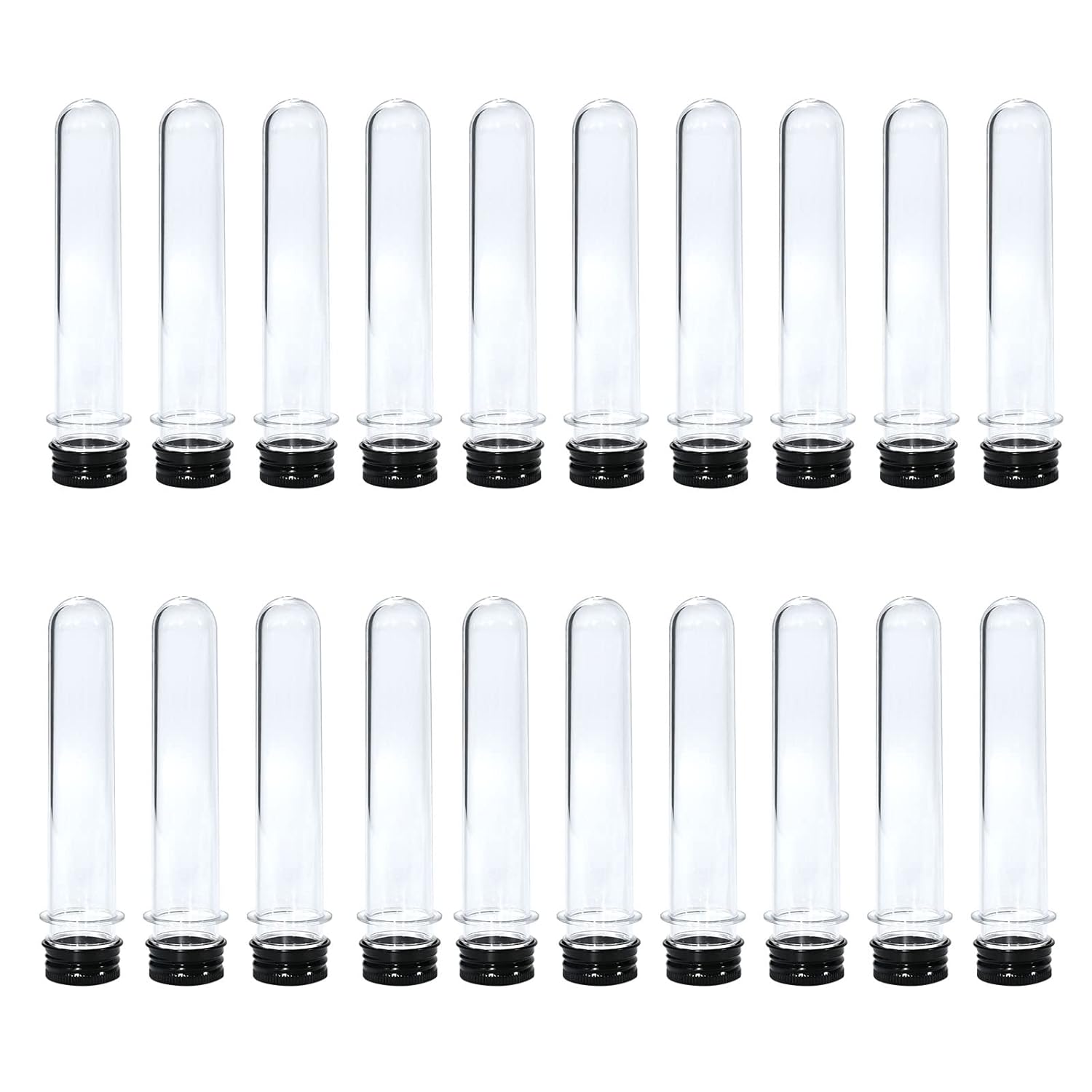 20Pcs 40mL Plastic Test Tubes, 25 x 140mm Clear Test Tubes with