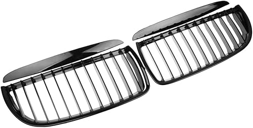 Miniatura 2 de Par Euro - Rejilla de riñón para capó frontal, compatible con E90 323i 325xi 330i 328i 328xi 335i 335xi Pre-Facelift (línea única, negro brillante)