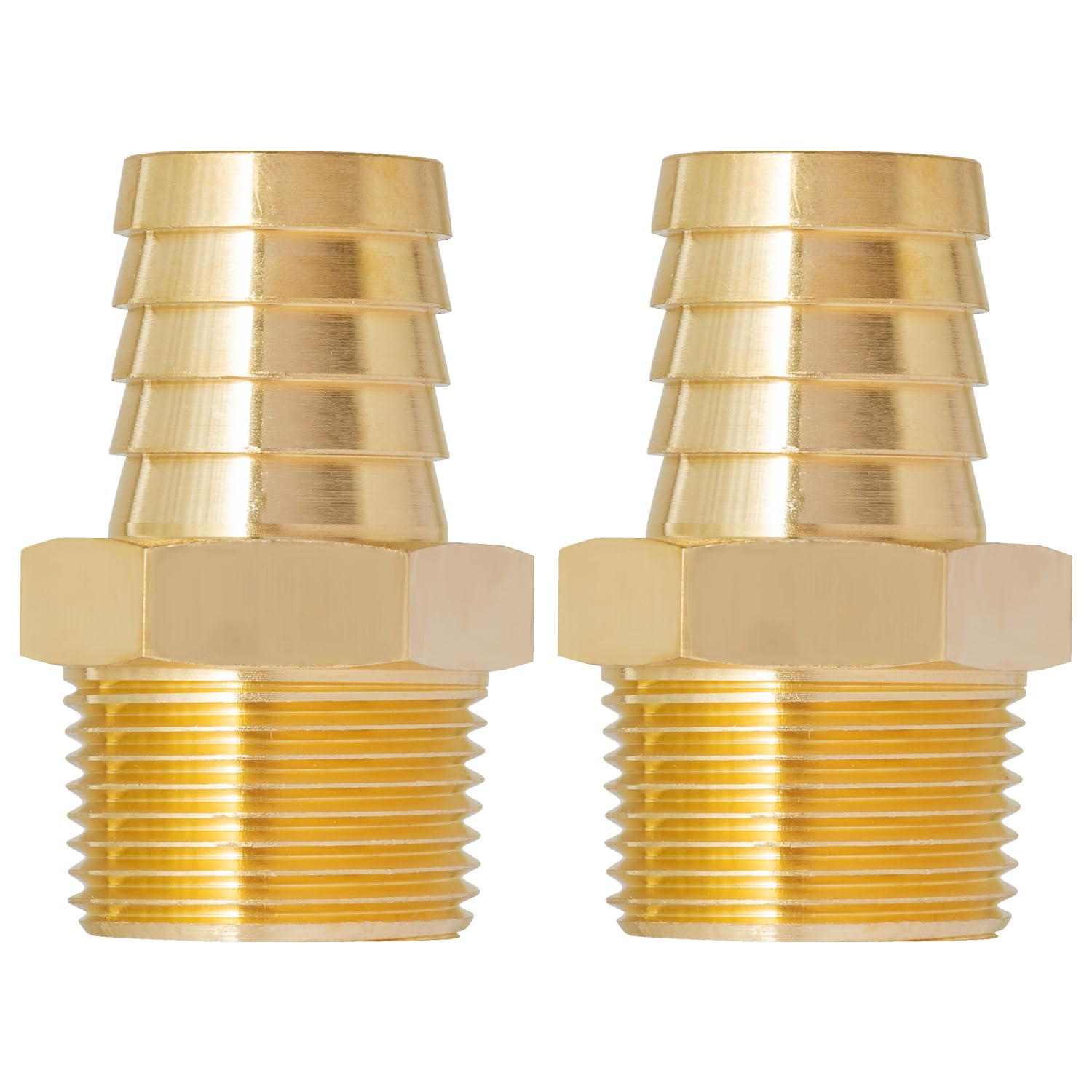 SUNGATOR 1" NPT to 1" Barb, Hose Barb Fitting, Air Hose Fitting, 2-Pack