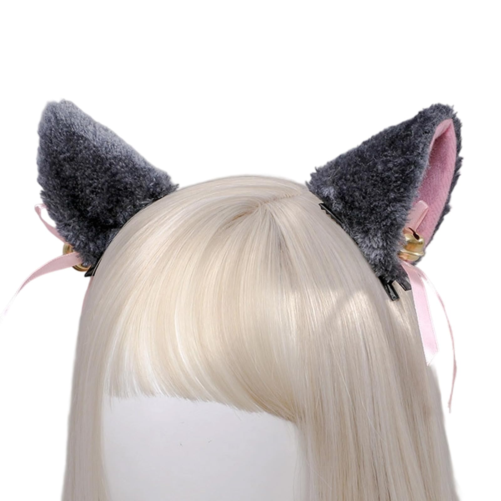 MICFENY Artificial Cats Ear Hair Clip Hairpin with Bows Animal Ear Barrette Costume for Halloween and Cosplay