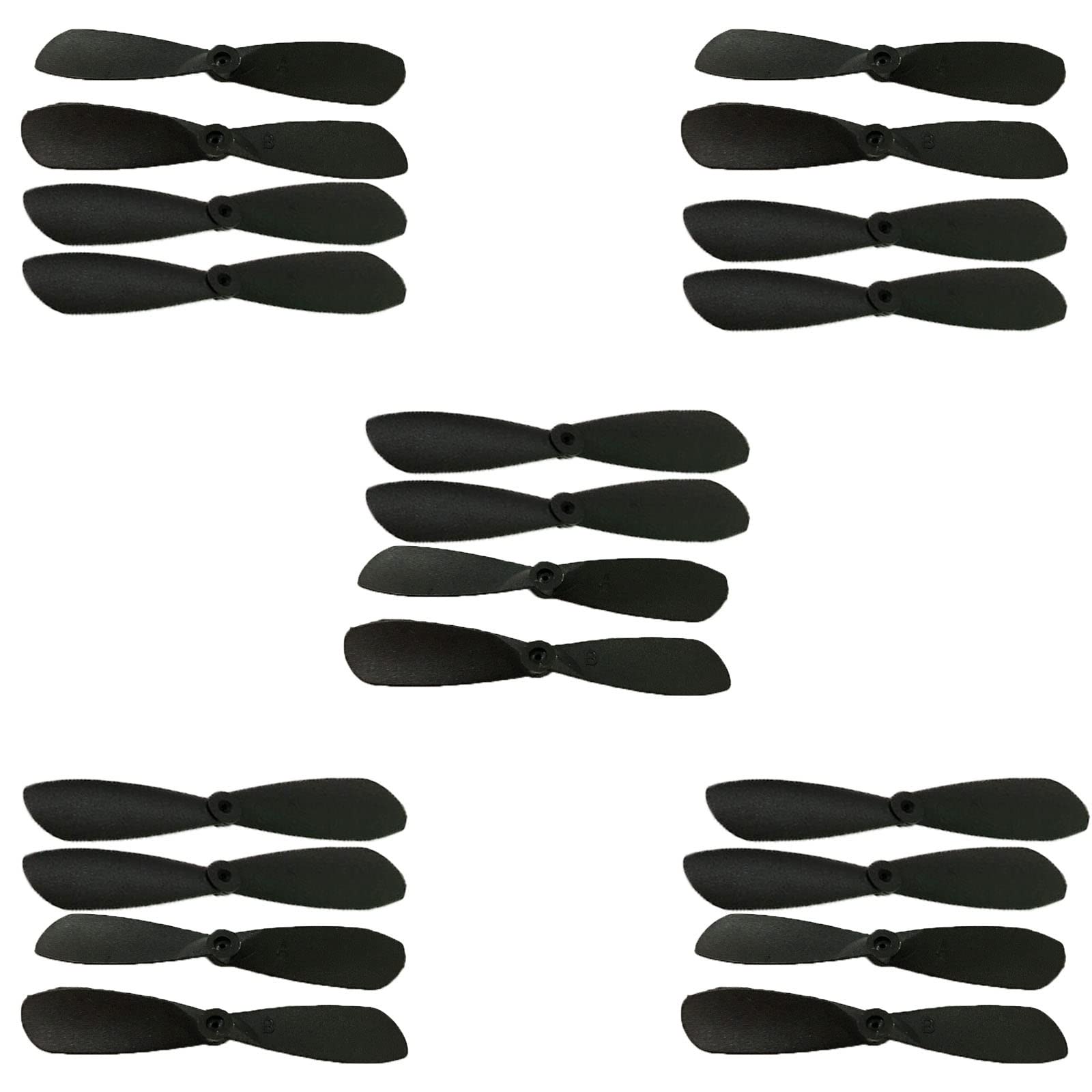 SKRNRHERY Mini Propeller for UAV Quadcopters - Nylon Center Shaft 0.8 & 1.0mm, Blade Length 46/42/37mm, AB Positive & Negative
