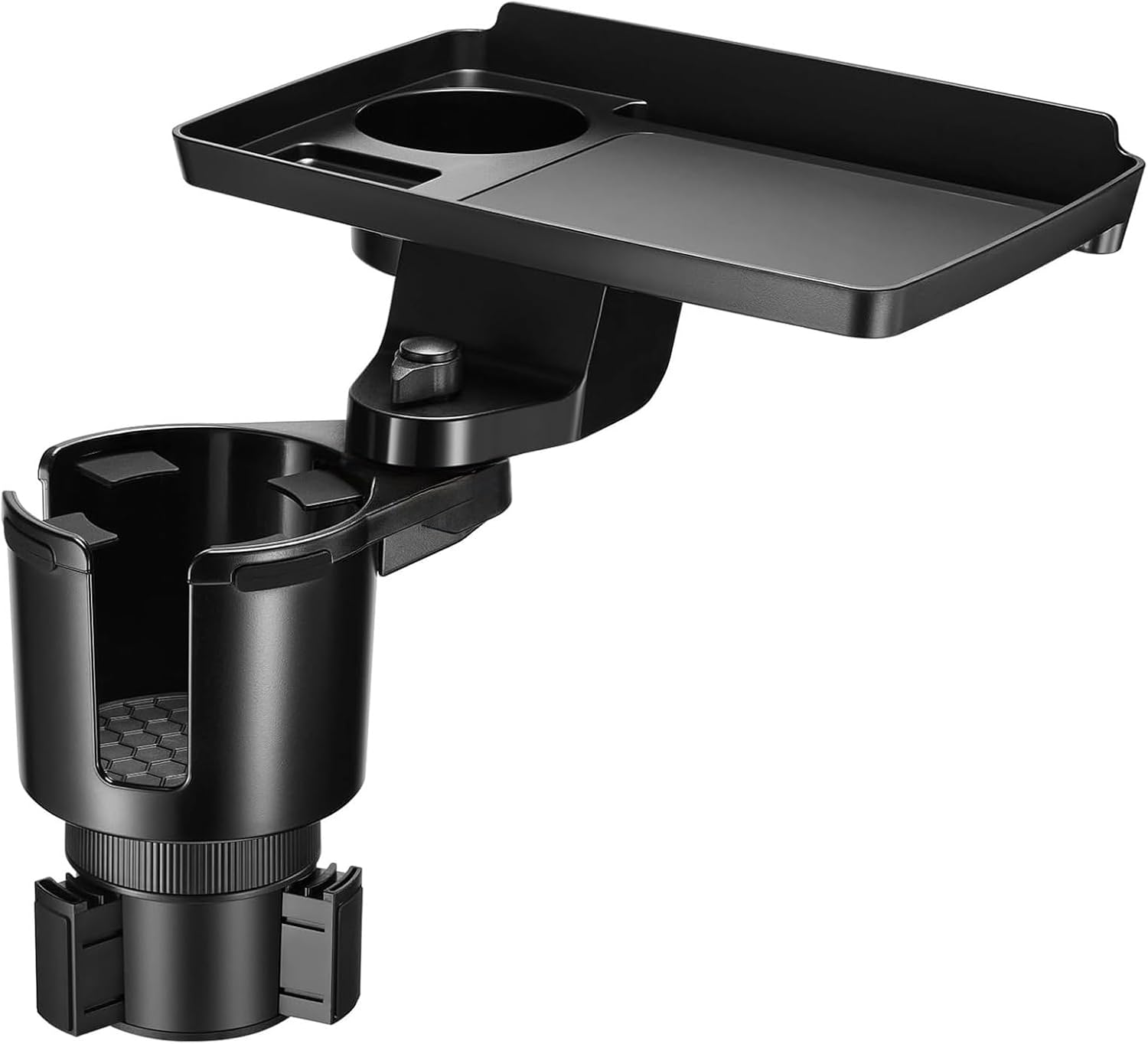RV Table, This Hill Cup Holder Tray For Car, Detachable Car Food Table Tray With Solid Base & Phone Slot,Cars Cup Holder Expander With 360°Rotation Trays