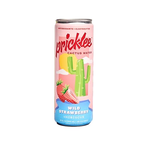 Pricklee - Aguas de tuna, sabor hibisco/fresa, con antioxidantes naturales y electrolitos para dar hidratación, inmunidad y recuperación, sin