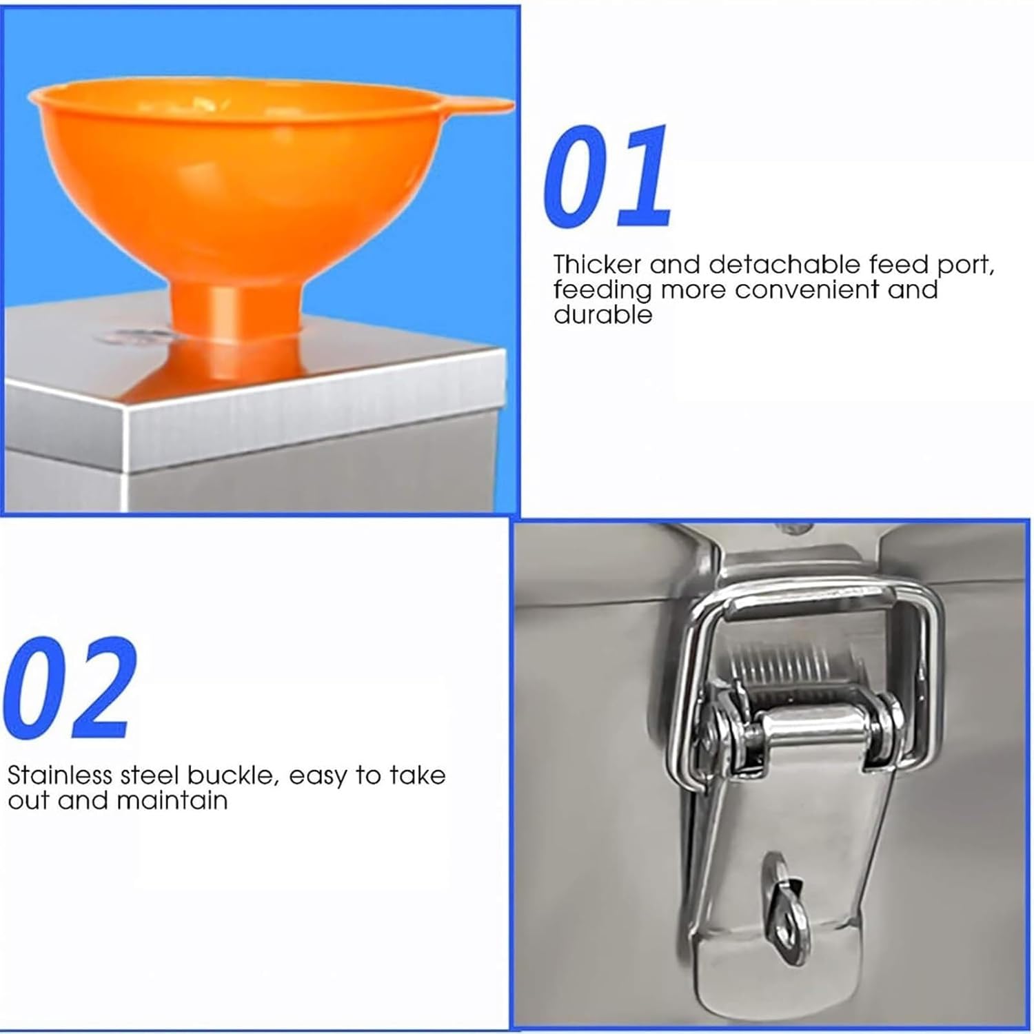 Garlic Clove Peeling Machine 200W Electric Garlic Peeler Machine, Stainless Steel Garlic Clove Peeling Machine, with Hopper 25Kg/H, Fast and Labor Saving, Rapid Heat Dissipation