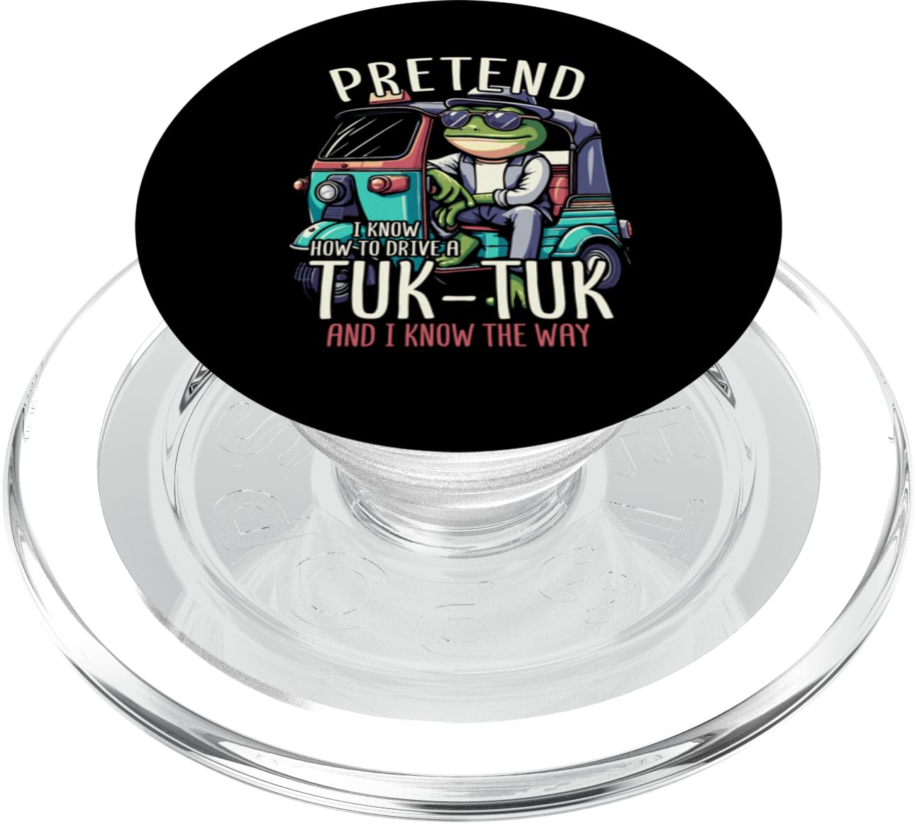Tuktuk Frog Tuk-Tuk PopSockets PopGrip for MagSafe, Clear