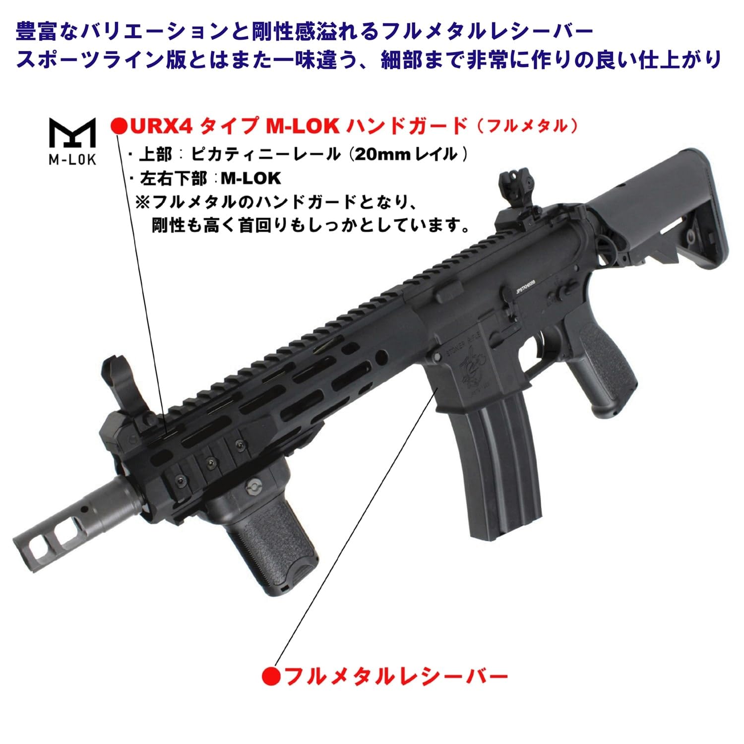 Amazon.co.jp: S&T M4 URX4 8.5” MLOK フルメタルG3電動ガン
