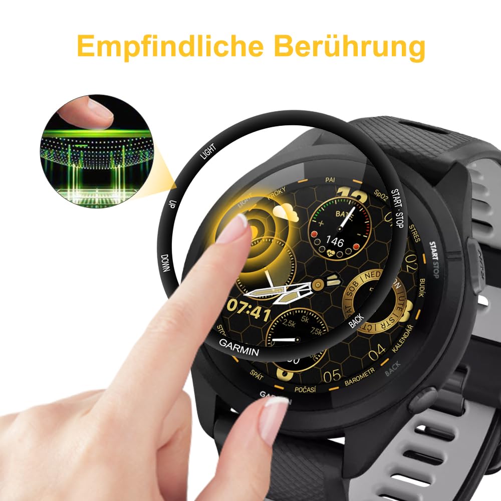 Produktbild von Beukei Panzerglas Für Garmin Forerunner 265 – 3x Displayschutzfolie, 9H Härte, Kratzfest