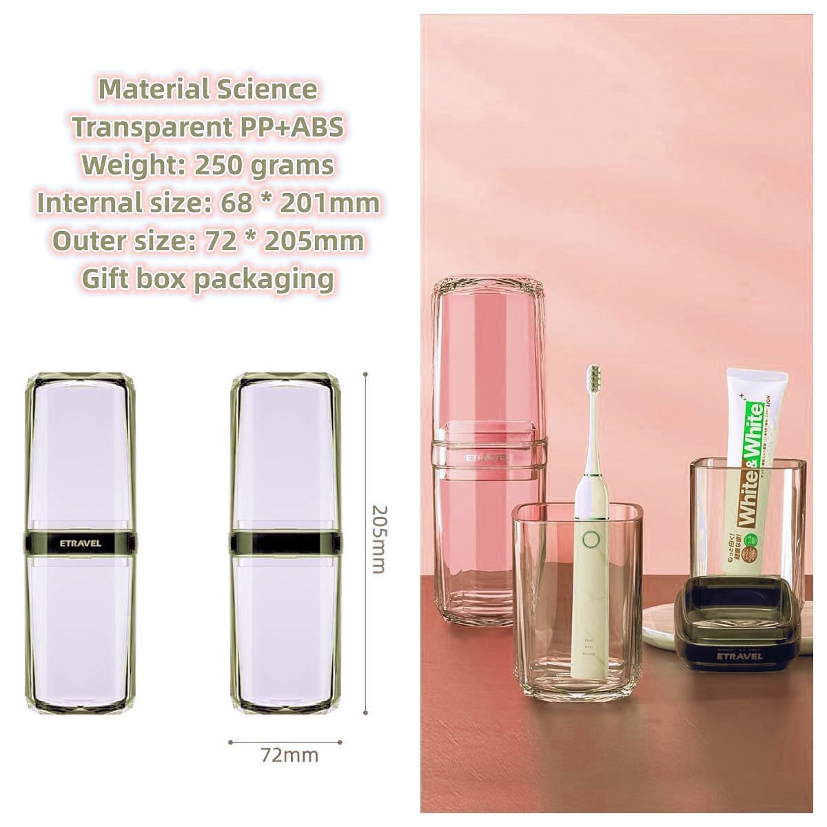 Portaspazzolino Da Viaggio 4 In 1 - Custodia Antibatterica, Compatta E Leggera